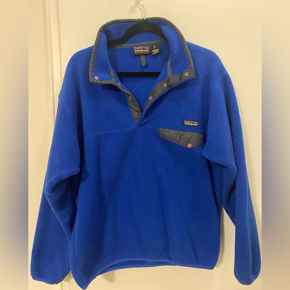 Patagonia MidWeight Synchilla Snap T Pullover- Royal Blue- Size M